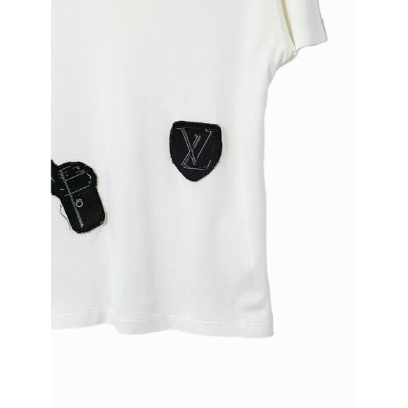 Louis Vuitton White Logo Embroidered Crewneck Short Sleeve T-Shirt - Picture 5 of 9